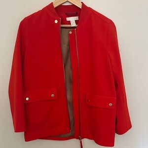 H&M Women's Vibrant Red Bomber Jacket